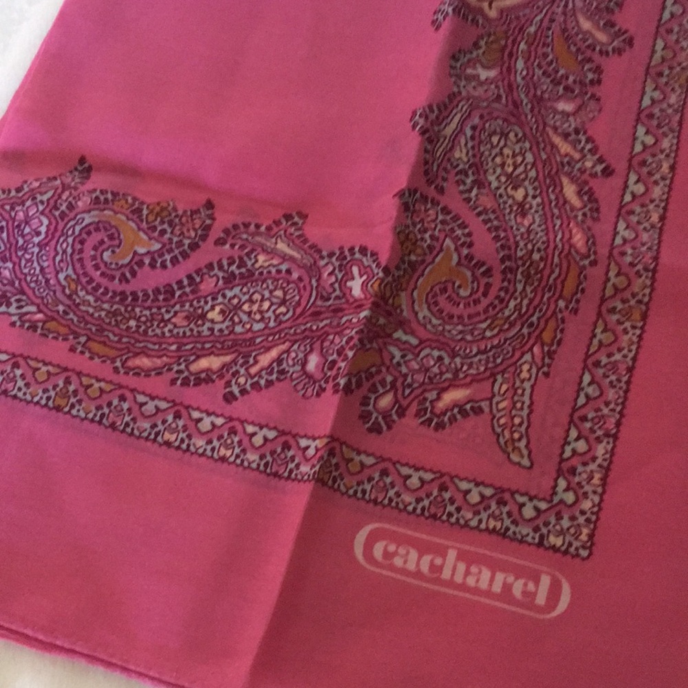 Vintage Cacharel for Robinson & Golluber 20" Square Silk Scarf Hand Rolled Edge